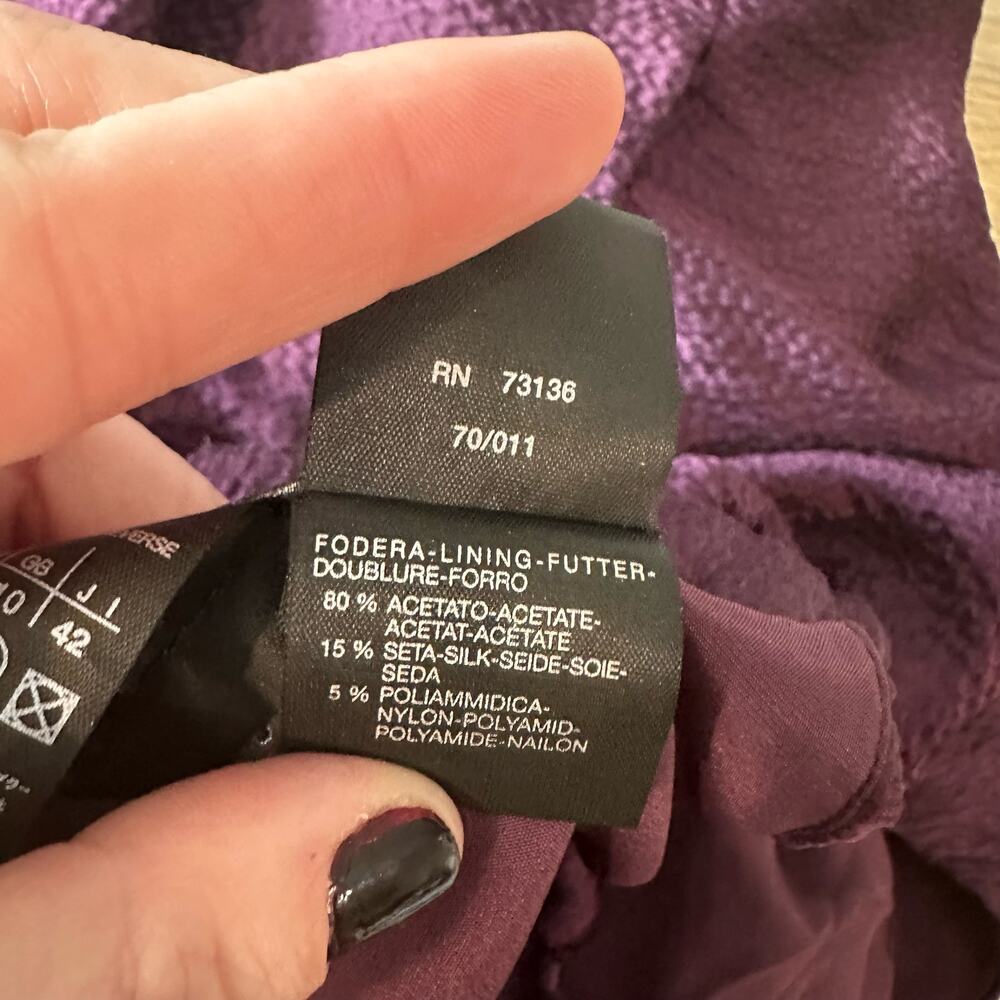 MaxMara Made in Italy Silk Halter Style Cocktail Dress Purple 8 - Picture 9 of 15